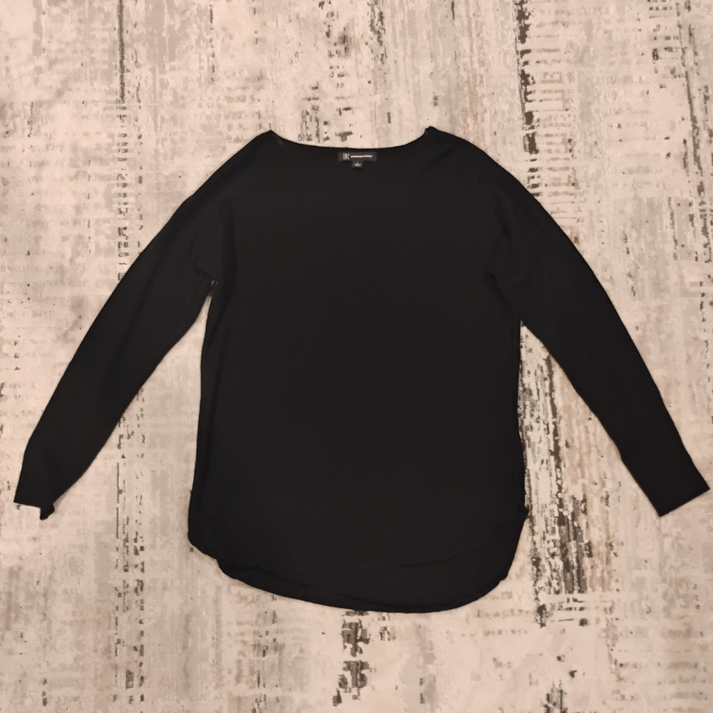 INC International Concepts Elegant Black Long Sleeve Blouse